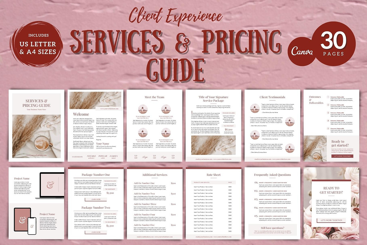 Client Experience Template Bundle, a Magazine Template by ProductiveandFree