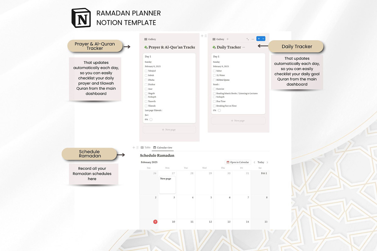 Ramadan Tracker Notion Template, a Design Template by Neelam (Photo 4 of 4)