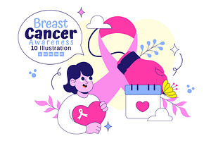 10 Breast Cancer Awareness, a Healthcare Illustration by denayunebgt