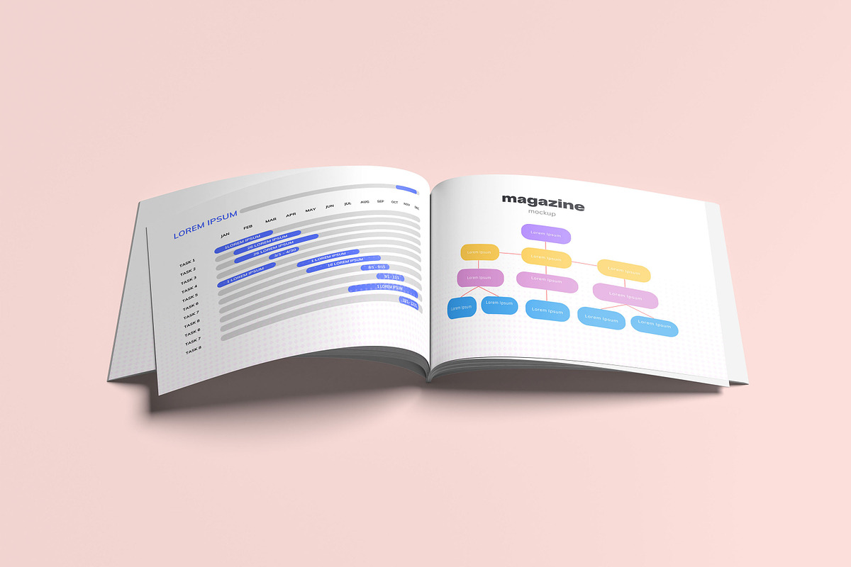 Magazine landscape Mockup, a Books & Magazine Mockup by safrizalstudio (Photo 1 of 6)
