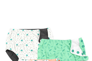 Baby Swim Diaper Mock-ups Set