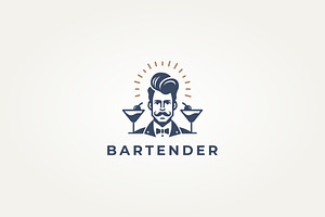 classic bartender label logo vector, a Branding & Logo Template by Blazybone
