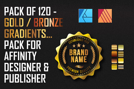 Gold Gradients For Affinity, a Gradient Add-On by Design Art Studio