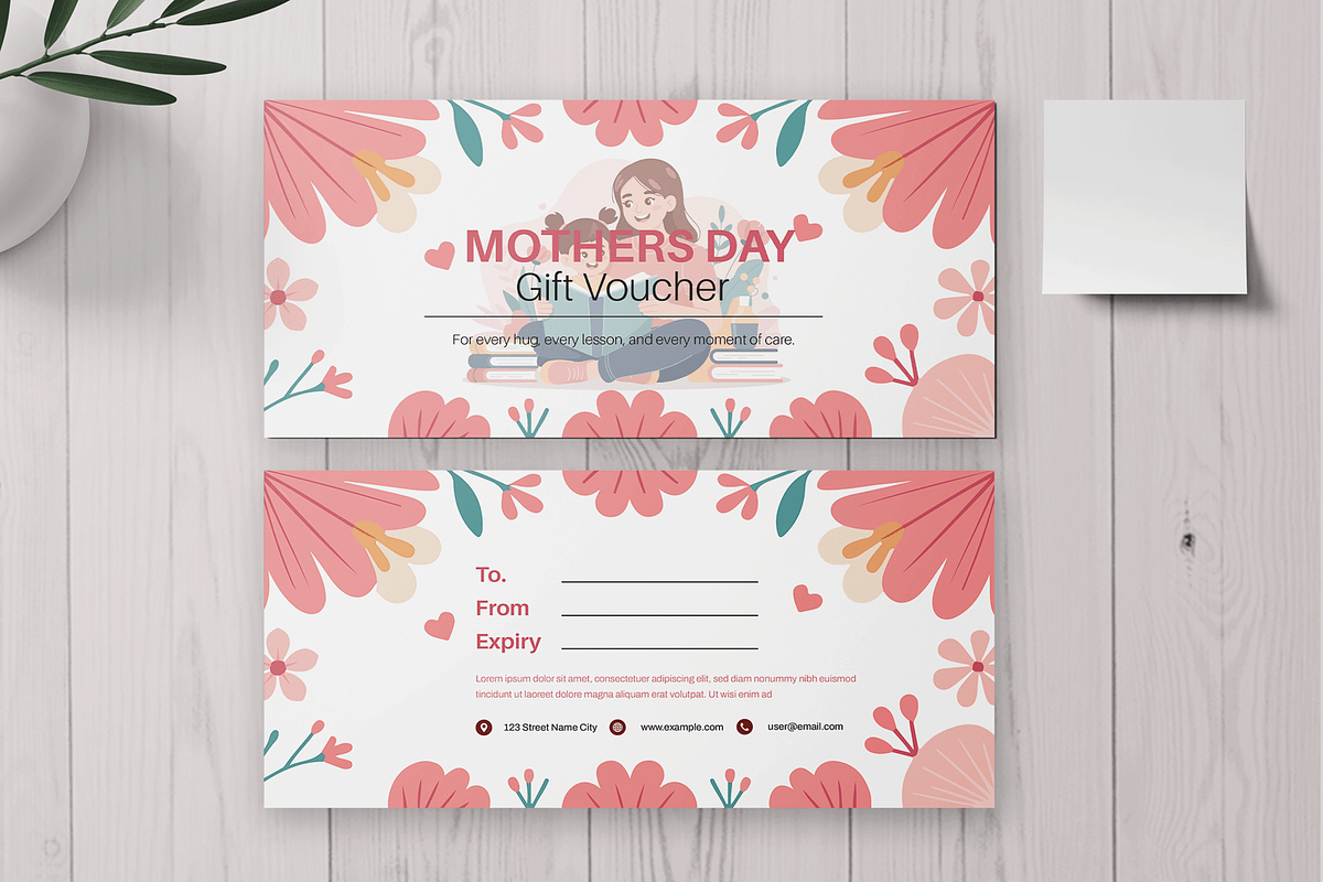 Mothers Day Gift Voucher, a Card Template by MightyDesign (Photo 2 of 6)