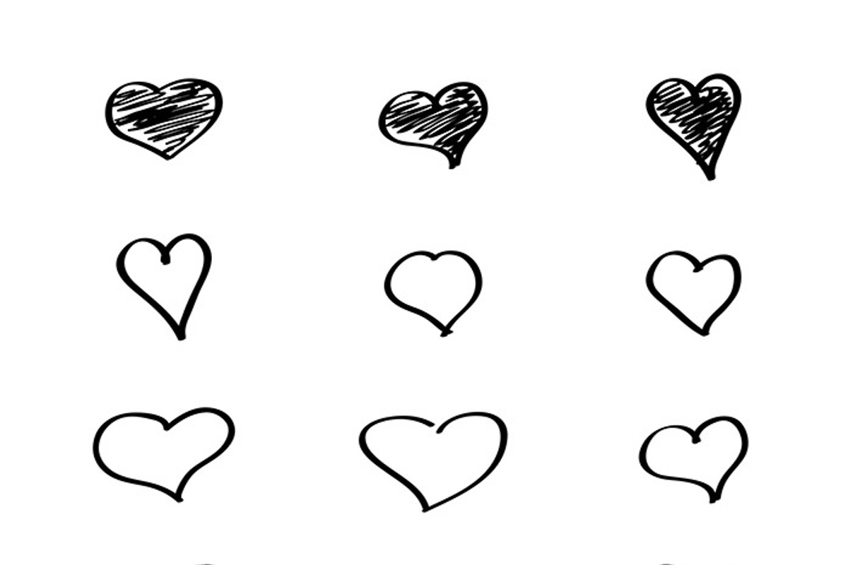 18 Doodle Hearts Clipart, an Illustration by The Digital Download Shop (Photo 2 of 2)
