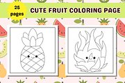 Cute Fruit Coloring Pages For Kids, a Food Illustration by Salaly (Thumbnail 5 of 8)