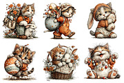 Whimsical Easter Cats Clipart Bundle, an Illustration by Dream Creation (Thumbnail 3 of 6)