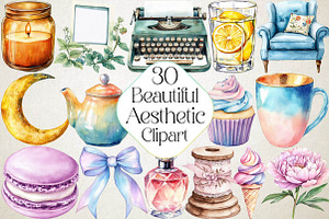 Watercolor Beautiful Aesthetic Clipa, an Illustration by DreamPrint404