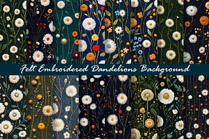 Felt Embroidered Dandelions Papers