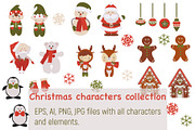 Set of Christmas characters, an Illustration by Olha's watercolor (Thumbnail 1 of 3)