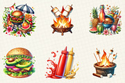 Summer BBQ Party Clipart, an Illustration by cherrydesign (Thumbnail 4 of 6)