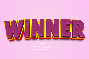 Winner PSD 3d Editable Text Effect