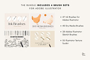150 Illustrator Brush Bundle, a Brush Add-On by Jenteva Art (Thumbnail 2 of 19)