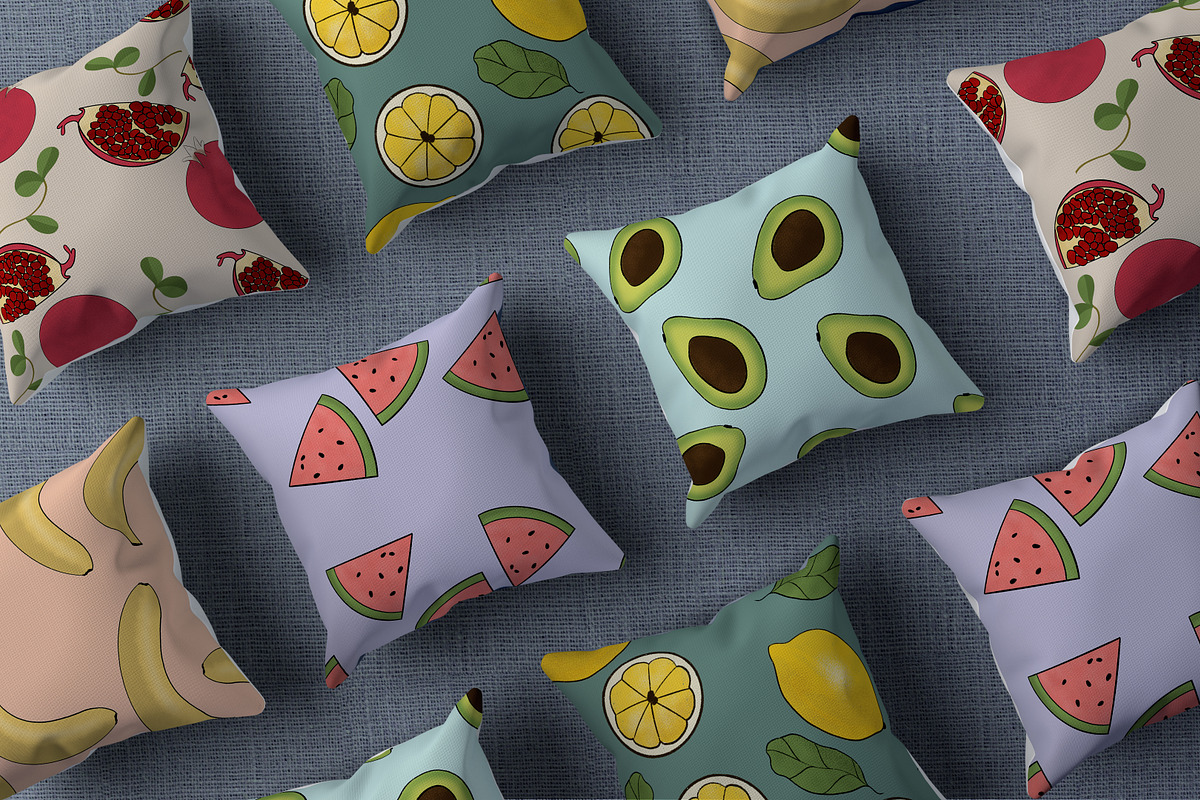 Fruits seamless patterns, a Pattern Graphic by Le.nart (Photo 2 of 6)