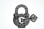 60 Ornate Key and Lock Silhouette, a Technology Illustration by Amazin_art (Thumbnail 14 of 21)