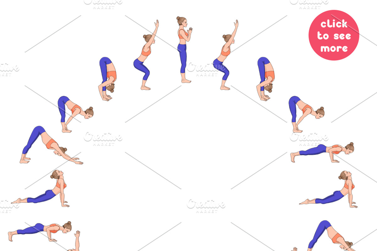 Sun salutation variations, a Healthcare Illustration by tamara.comotomka (Photo 4 of 4)
