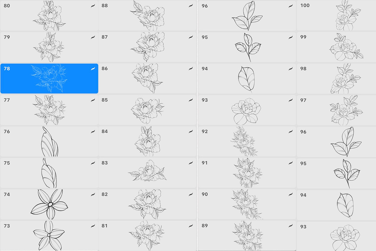 Procreate flower stamp, garden, a Brush Add-On by AnnaPolitmerskaja (Photo 4 of 4)