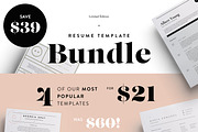 Most popular resumes bundle | SALE!, a Resume Template by The Template Depot (Thumbnail 1 of 3)