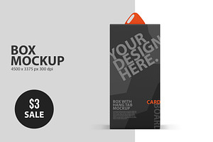 Box With Plastic Hang Tab PSD Mockup