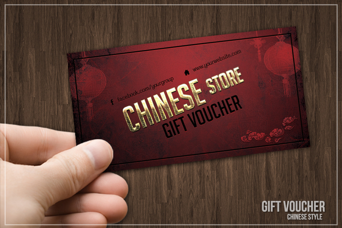 Chinese style gift voucher or discou, a Card Template by Tzochko (Photo 1 of 5)