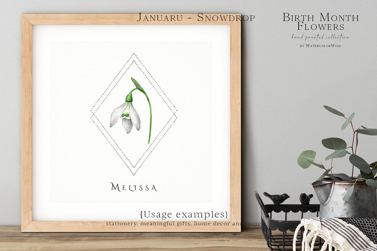 Snowdrop Birth Month Flower Clipart, an Illustration by Ksenia Shmakova (Photo 2 of 9)