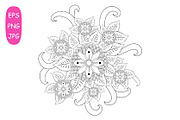 Flower Mandala: 5 Coloring Pages, a Poster Template by Michiru13 (Thumbnail 6 of 6)