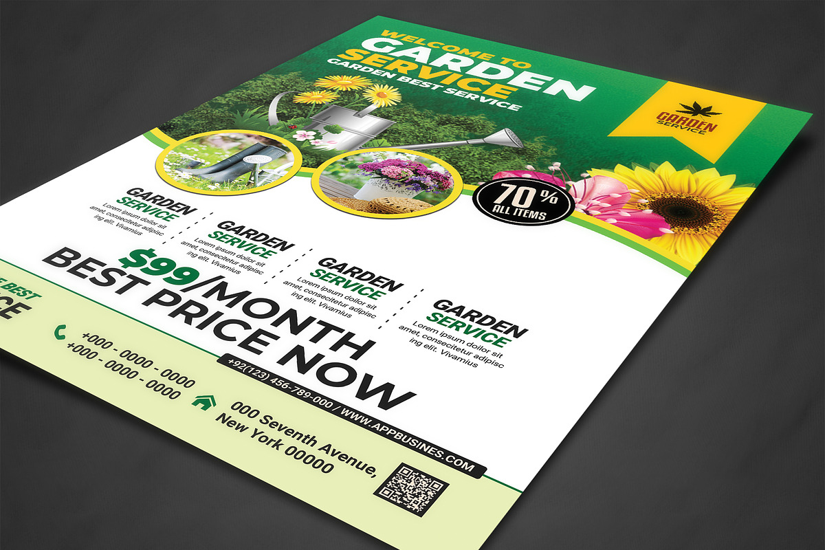 Garden Services Flyer Template, a Flyer Template by AfzaalGraphics (Photo 2 of 4)