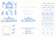 Nativity Religious Blue Christmas, an Illustration by LABFcreations (Thumbnail 1 of 5)