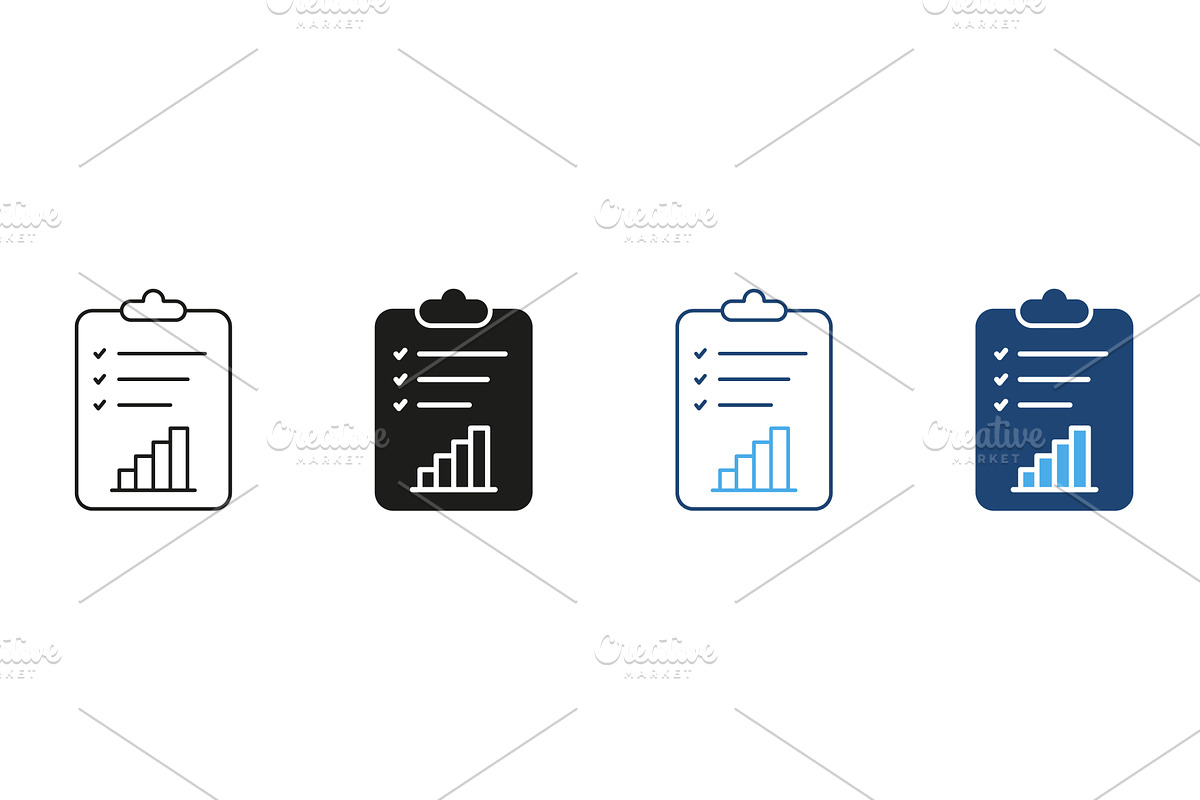 Clipboard With Checklist And Bar, an Object Illustration by Gentle Studio