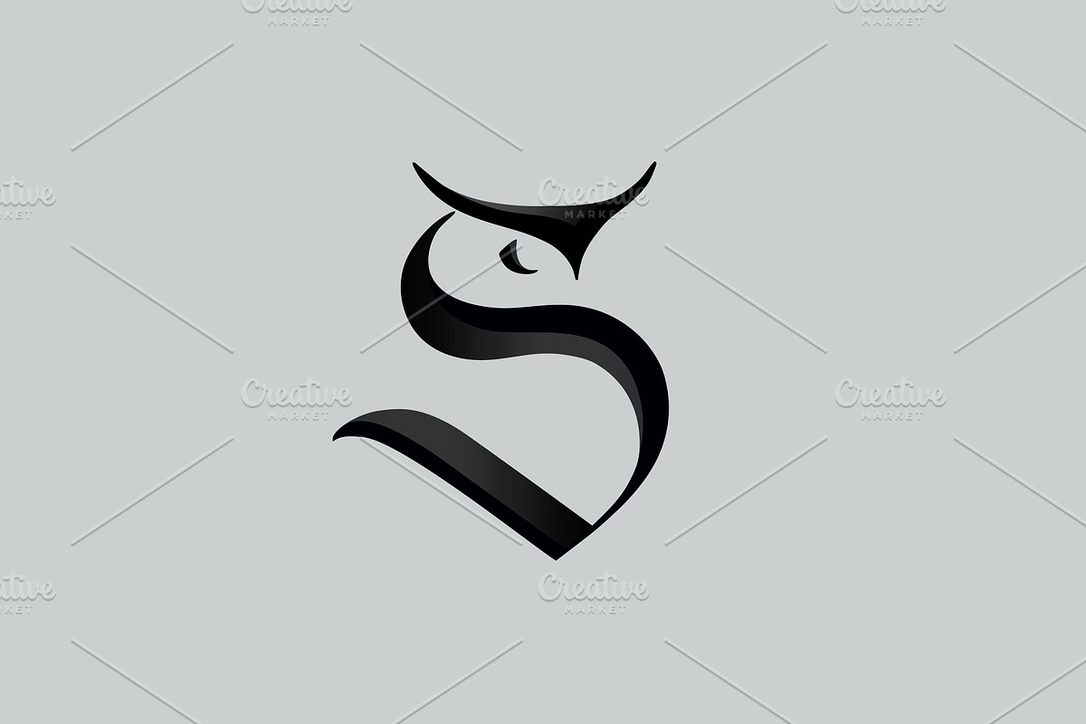 S logotype with OWL face, a Branding & Logo Template by Alexandra De Angelis (Photo 4 of 4)