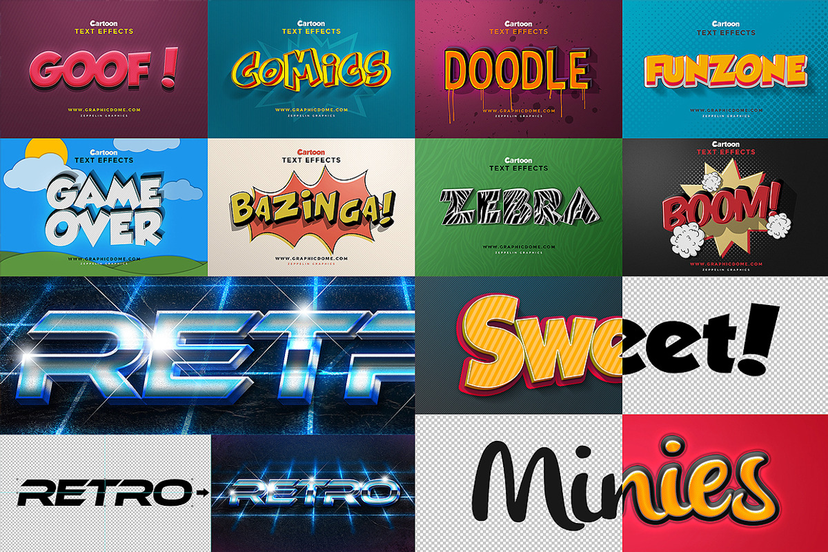 50 Text Effects Bundle, a Brushes & More by Graphicdome (Photo 5 of 5)