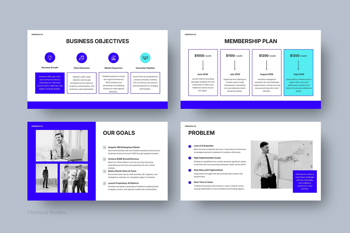 Corporate AI Company Pitch Deck, a Presentation Template by FIBRINOSÄ (Photo 5 of 7)