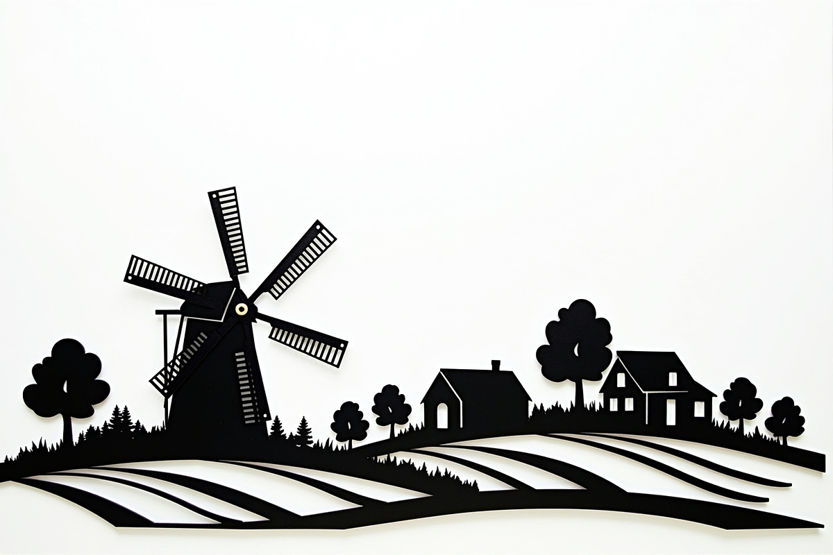 Dutch Windmill Field Set, an Illustration by BIPLOB EXPERT (Photo 10 of 10)