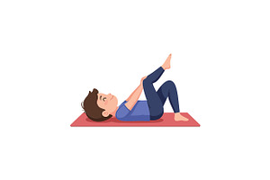 Young boy performing a yoga stretch, an Illustration by designvectx