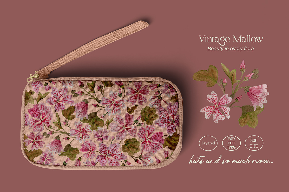 Vintage Mallow Prints & Patterns, a Pattern Graphic by GND ART STUDIO (Photo 5 of 8)