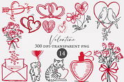 Watercolor Valentine clipart, an Illustration by Designworld (Thumbnail 1 of 5)