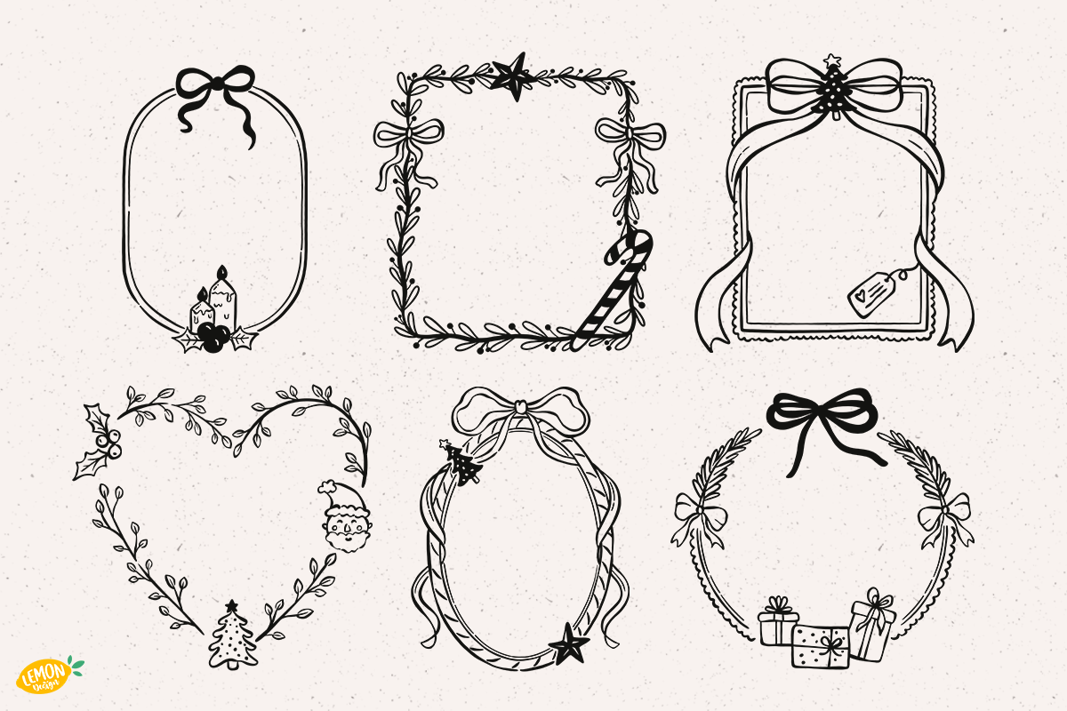 Christmas Frames SVG Clipart Bundle, a Seasonal Illustration by LemonDesign (Photo 3 of 3)