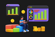 Business Activity 3D Illustrations, a Characters & Person 3D Model by Rakata Studio (Thumbnail 2 of 6)