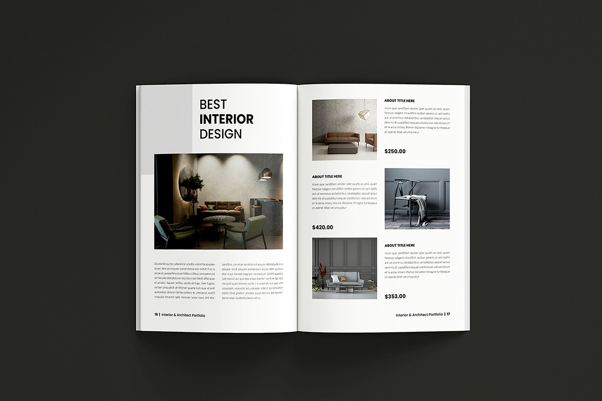 Interior Design Portfolio Template, a Brochure Template by Spark_Creative (Photo 10 of 15)