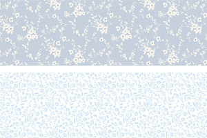 Baby Blue Floral Pattern Bundle