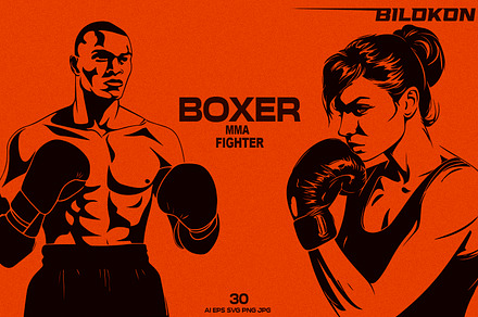 Boxer MMA Fighter Vector Pack