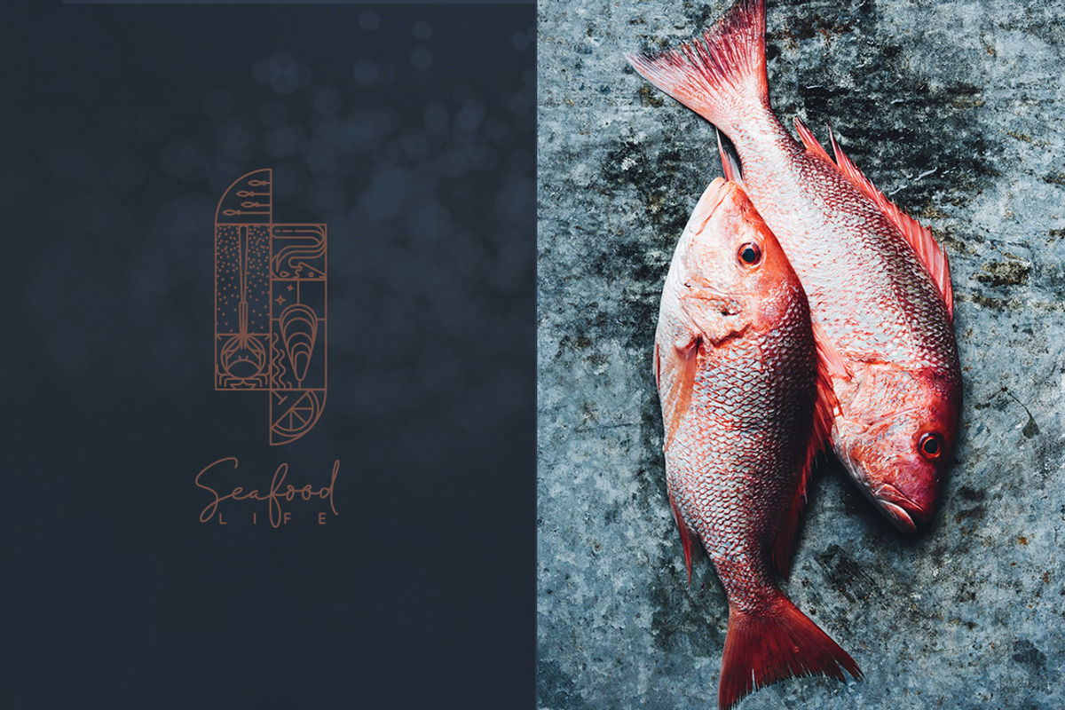 Modern Art Deco Seafood Art, an Outline Icon by Anna (Photo 6 of 6)