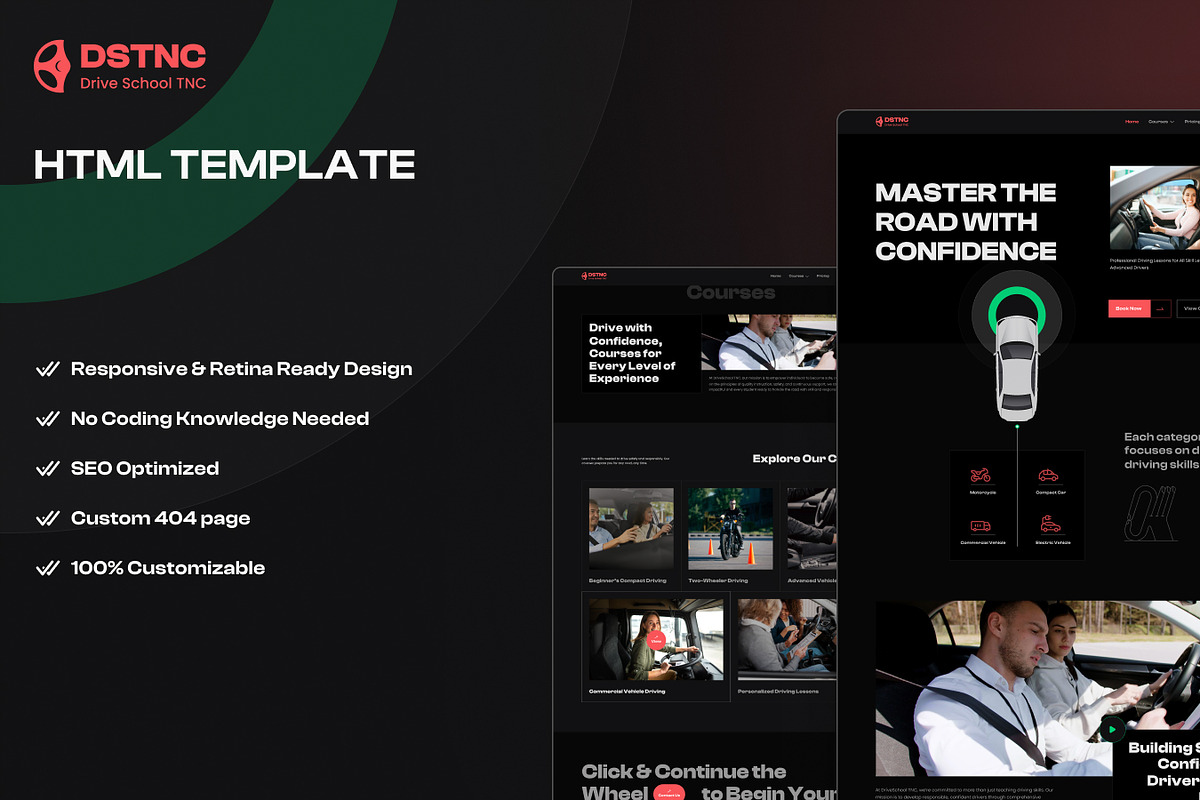 DriveSchool - Driving Training Site, a HTML Template by TNCFlow (Photo 1 of 5)