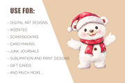 Christmas Bear. Watercolor PNG, an Animal Illustration by KENO Mascots (Thumbnail 8 of 8)