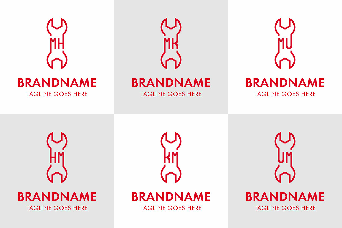MH HM MK KM MU UM Wrench Logo, a Branding & Logo Template by Pray Art Design Studio (Photo 1 of 2)