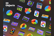 Graph and Chart 3D Icons, an Object 3D Model by Rakata Studio (Thumbnail 5 of 7)