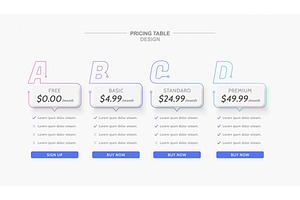 Minimal Pricing Table Infograph