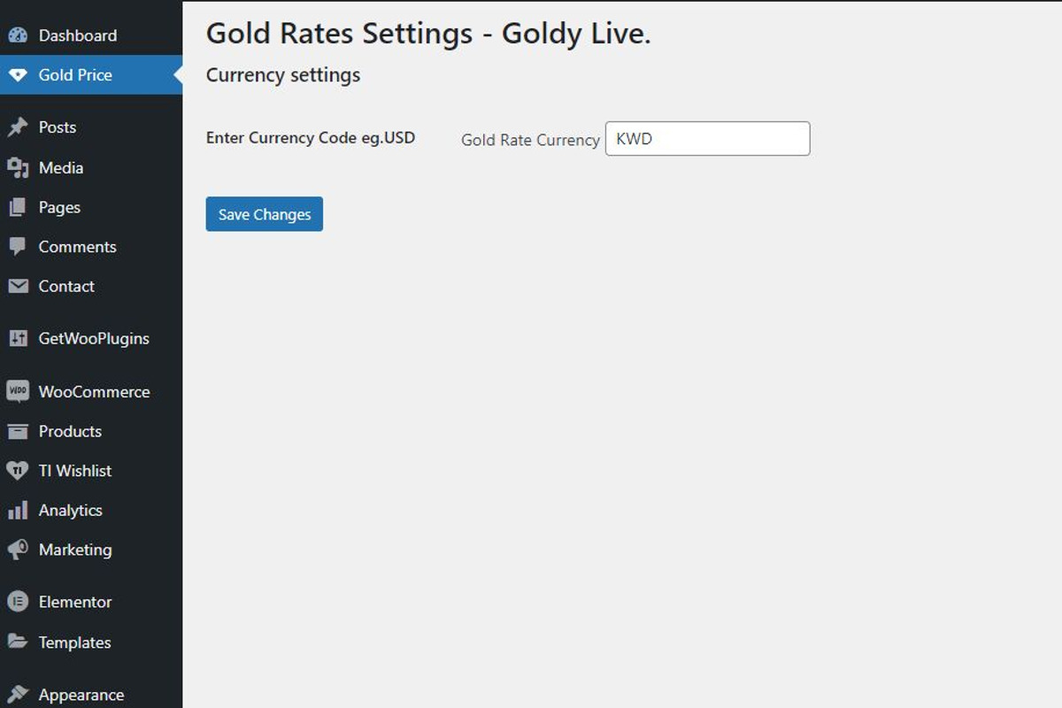 Live Gold Price with Chart - Plugin, a WordPress Template by Techno Digitz (Photo 5 of 5)