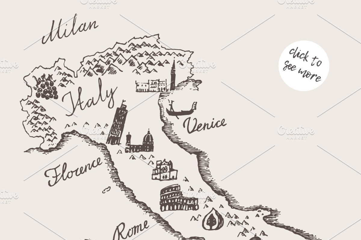 Maps of The Italy and The France, an Illustration by TheMountBirdStudio (Photo 2 of 2)