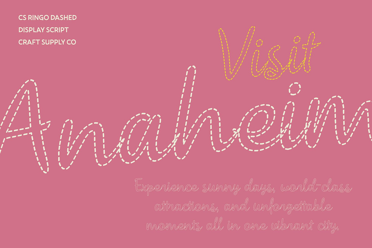 CS Ringo Dashed, a Script Font by Craft Supply Co. (Photo 6 of 8)